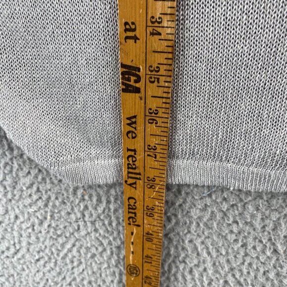 J Jill Sweater Womens L Gray Linen Blend Long Cardigan Loose Knit Pockets Casual - Picture 8 of 10